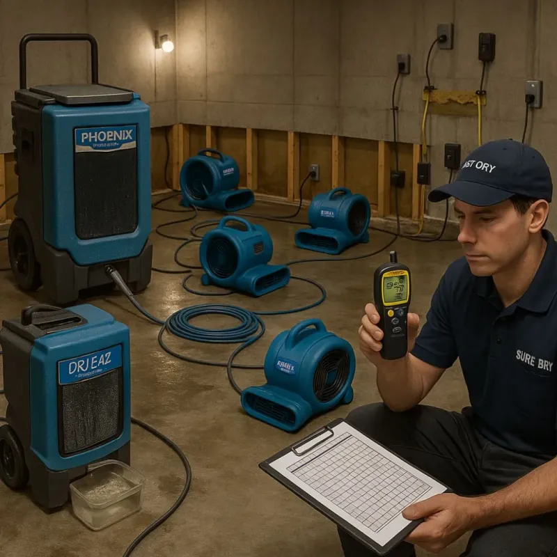 Structural Drying and Dehumidification process in Enoch, UT